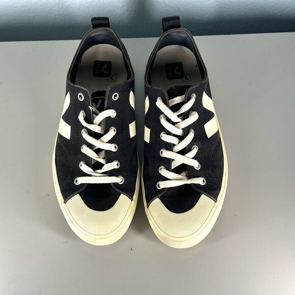 Veja Nova Canvas Low Top Black White Shoes Women's Size 10 Sneakers - Picture 4 of 16